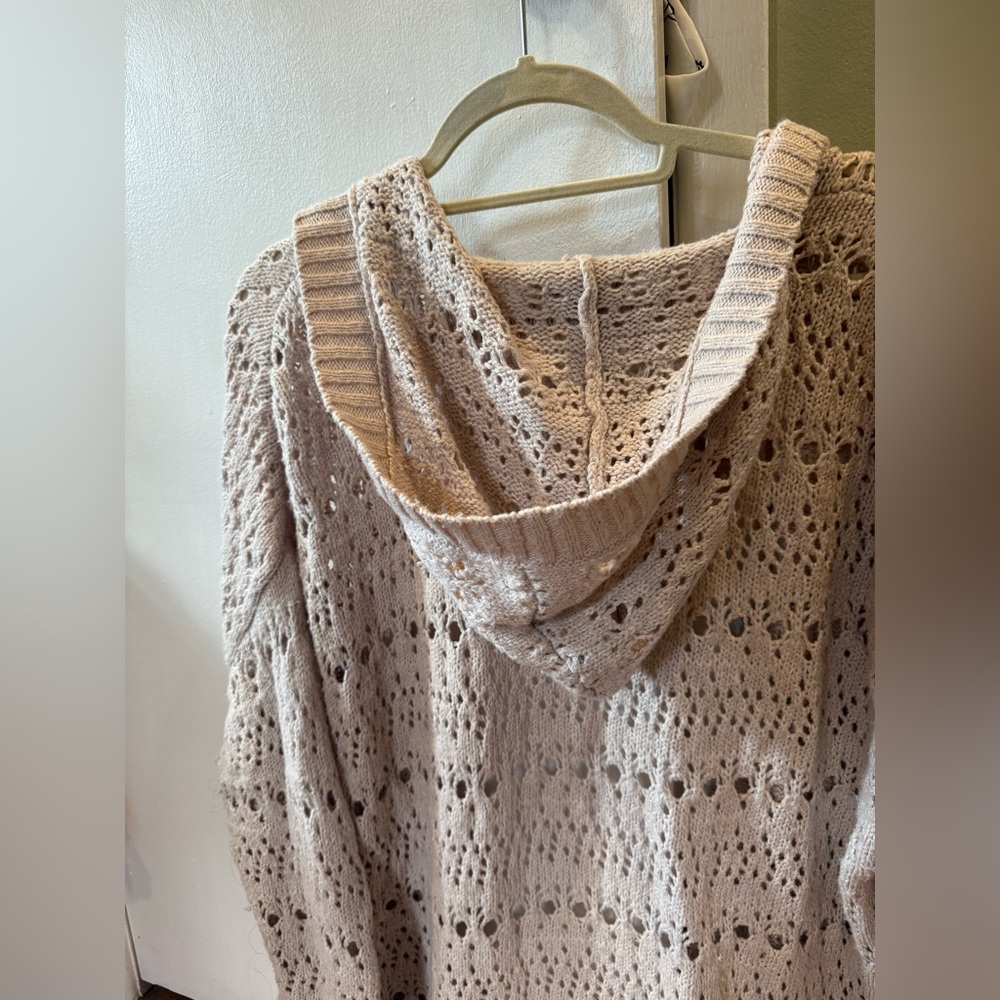American Eagle Outfitters Beige Open-Knit Cardigan - Picture 3 of 3